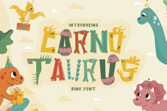 Carnotaurus - Dino Font: A Playful Journey Through Prehistoric Design